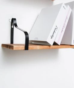 HIER_3400 3 Pack | Wood/Metal Floating Wall Shelves Wall Mounted Shelf Set Decor