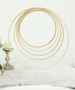 HIER_3400 Floral Supplies Set Of 5 | Natural Wooden Rings For Crafts | Floral Hoop Wreath | Wooden Hoop