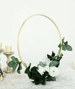 HIER_3400 Floral Supplies Set Of 5 | Natural Wooden Rings For Crafts | Floral Hoop Wreath | Wooden Hoop