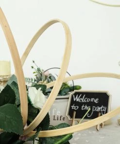 HIER_3400 Floral Supplies Set Of 5 | Natural Wooden Rings For Crafts | Floral Hoop Wreath | Wooden Hoop