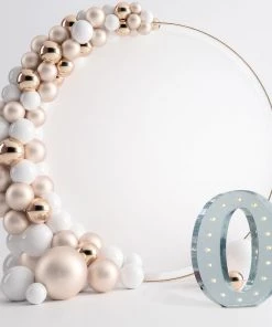 HIER_3720 Big Event Backdrops & Décor 20" | Vintage Metal Marquee Number Lights Cordless With 16 Warm White LED - 0