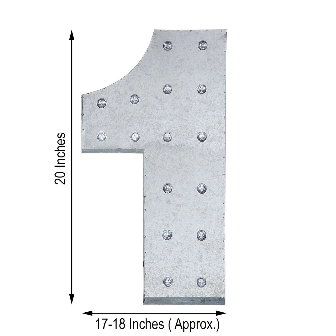 HIER_3720 Big Event Backdrops & Décor 20" | Vintage Metal Marquee Number Lights Cordless With 16 Warm White LED - 1 3 HIER_3720 Big Event Backdrops & Décor 20" | Vintage Metal Marquee Number Lights Cordless With 16 Warm White LED - 1