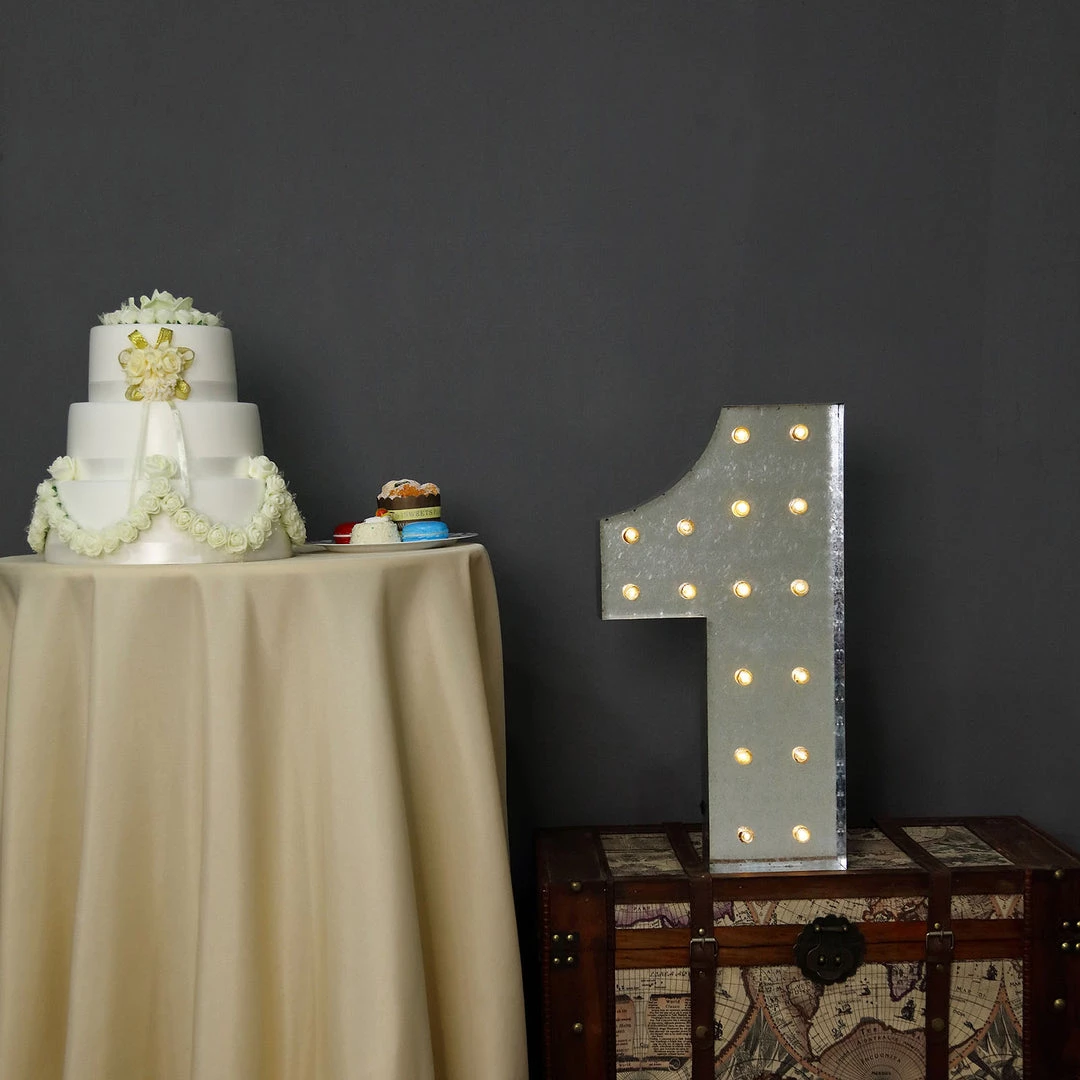 HIER_3720 Big Event Backdrops & Décor 20" | Vintage Metal Marquee Number Lights Cordless With 16 Warm White LED - 1 2 HIER_3720 Big Event Backdrops & Décor 20" | Vintage Metal Marquee Number Lights Cordless With 16 Warm White LED - 1