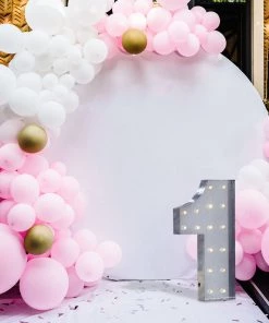 HIER_3720 Big Event Backdrops & Décor 20" | Vintage Metal Marquee Number Lights Cordless With 16 Warm White LED - 1