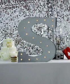 HIER_3720 20" | Vintage Metal Marquee Letter Lights Cordless With 16 Warm White LED - S 25 HIER_3720 20