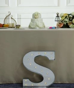 HIER_3720 20" | Vintage Metal Marquee Letter Lights Cordless With 16 Warm White LED - S 33 HIER_3720 20