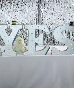 HIER_3720 Big Event Backdrops & Décor 20" | Vintage Metal Marquee Letter Lights Cordless With 16 Warm White LED - Y 24 HIER_3720 Big Event Backdrops & Décor 20