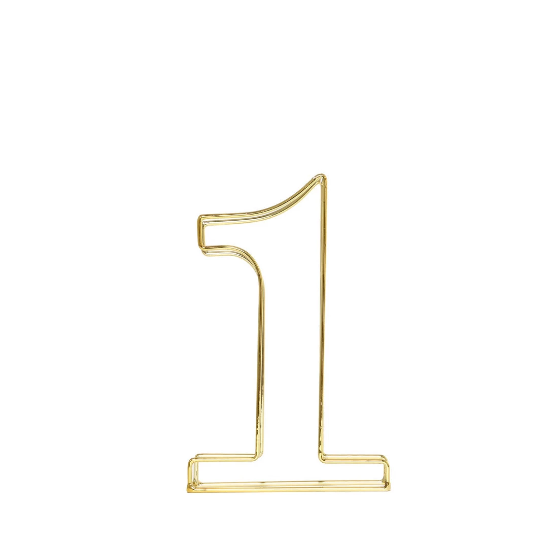 HIER_3720 8" Tall | Gold Wedding Table Numbers | Freestanding 3D Decorative Metal Wire Numbers | 1 Chargers & Centerpieces 11 HIER_3720 8" Tall | Gold Wedding Table Numbers | Freestanding 3D Decorative Metal Wire Numbers | 1 Chargers & Centerpieces