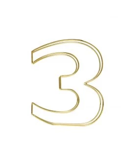 HIER_3720 8" Tall | Gold Wedding Table Numbers | Freestanding 3D Decorative Metal Wire Numbers | 3 Chargers & Centerpieces 22 HIER_3720 8