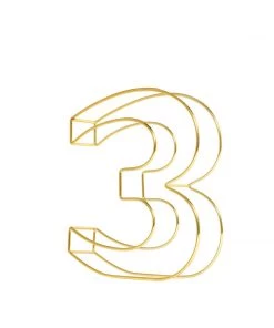 HIER_3720 8" Tall | Gold Wedding Table Numbers | Freestanding 3D Decorative Metal Wire Numbers | 3 Chargers & Centerpieces 23 HIER_3720 8