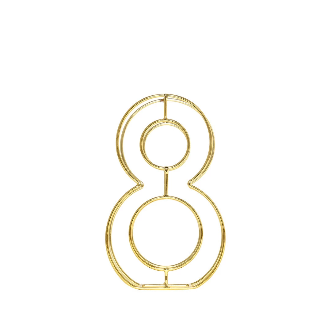 HIER_3720 8" Tall | Gold Wedding Table Numbers | Freestanding 3D Decorative Metal Wire Numbers | 8 13 HIER_3720 8" Tall | Gold Wedding Table Numbers | Freestanding 3D Decorative Metal Wire Numbers | 8