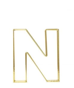 HIER_3720 8" Tall | Gold Wedding Centerpiece | Freestanding 3D Decorative Wire Letter | N Chargers & Centerpieces 26 HIER_3720 8