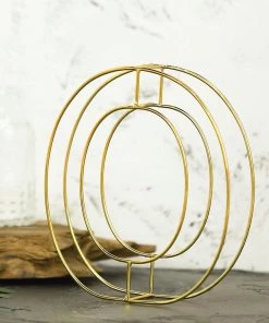 HIER_3720 Chargers & Centerpieces 8" Tall | Gold Wedding Centerpiece | Freestanding 3D Decorative Wire Letter | O