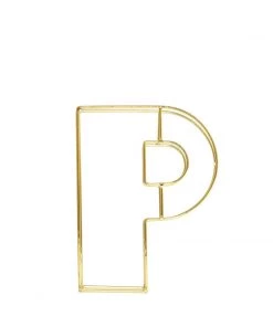 HIER_3720 8" Tall | Gold Wedding Centerpiece | Freestanding 3D Decorative Wire Letter | P Chargers & Centerpieces 26 HIER_3720 8