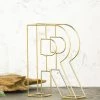HIER_3720 8" Tall | Gold Wedding Centerpiece | Freestanding 3D Decorative Wire Letter | R