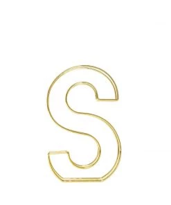HIER_3720 8" Tall | Gold Wedding Centerpiece | Freestanding 3D Decorative Wire Letter | S Chargers & Centerpieces 24 HIER_3720 8