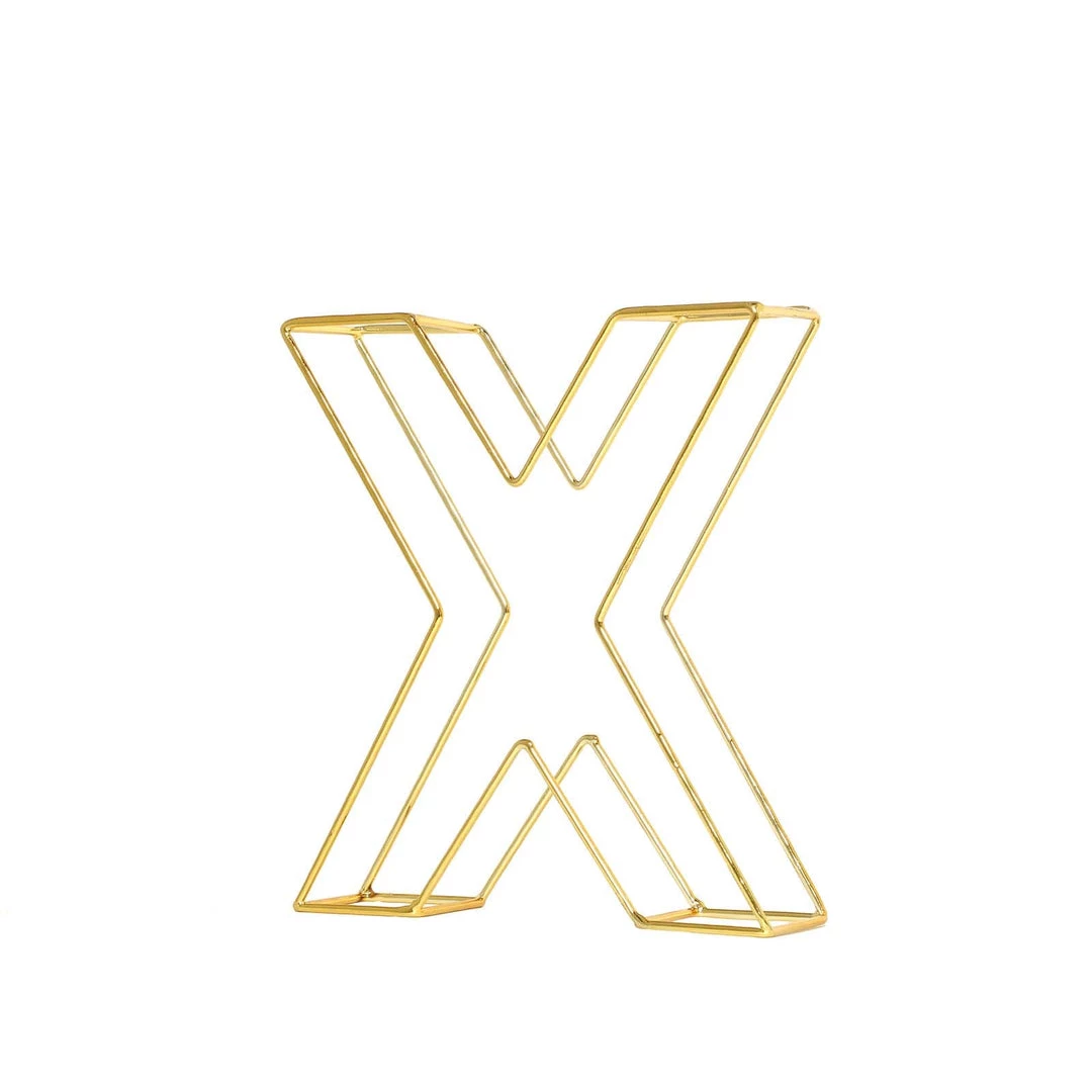 HIER_3720 8" Tall | Gold Wedding Centerpiece | Freestanding 3D Decorative Wire Letter | X Chargers & Centerpieces 14 HIER_3720 8" Tall | Gold Wedding Centerpiece | Freestanding 3D Decorative Wire Letter | X Chargers & Centerpieces