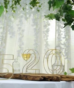 HIER_3720 8" Tall | Gold Wedding Table Numbers | Freestanding 3D Decorative Metal Wire Numbers | 8 25 HIER_3720 8