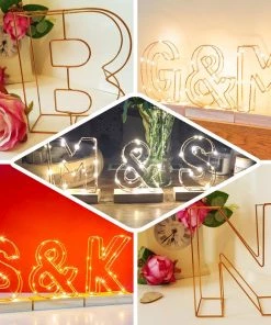 HIER_3720 8" Tall | Gold Wedding Centerpiece | Freestanding 3D Decorative Wire Letter | X Chargers & Centerpieces 18 HIER_3720 8