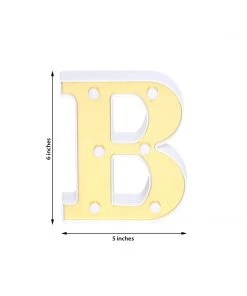 HIER_3720 Chargers & Centerpieces 6" Gold 3D Marquee Letters | Warm White 6 LED Light Up Letters | B 14 HIER_3720 Chargers & Centerpieces 6