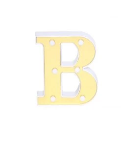 HIER_3720 Chargers & Centerpieces 6" Gold 3D Marquee Letters | Warm White 6 LED Light Up Letters | B 23 HIER_3720 Chargers & Centerpieces 6