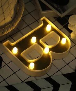 HIER_3720 Chargers & Centerpieces 6" Gold 3D Marquee Letters | Warm White 6 LED Light Up Letters | B 17 HIER_3720 Chargers & Centerpieces 6