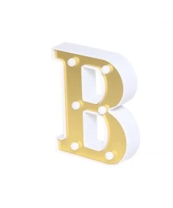 HIER_3720 Chargers & Centerpieces 6" Gold 3D Marquee Letters | Warm White 6 LED Light Up Letters | B 22 HIER_3720 Chargers & Centerpieces 6