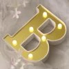 HIER_3720 Chargers & Centerpieces 6" Gold 3D Marquee Letters | Warm White 6 LED Light Up Letters | B