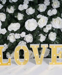 HIER_3720 6" Gold 3D Marquee Letters | Warm White 7 LED Light Up Letters | Z 19 HIER_3720 6