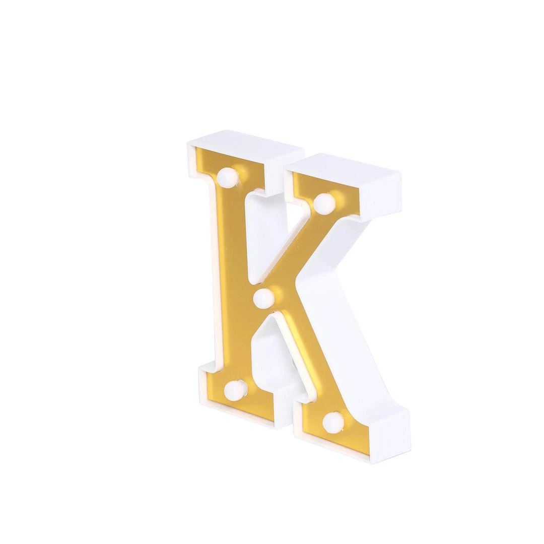 HIER_3720 6" Gold 3D Marquee Letters | Warm White 5 LED Light Up Letters | K 11 HIER_3720 6" Gold 3D Marquee Letters | Warm White 5 LED Light Up Letters | K