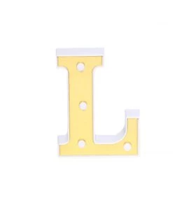 HIER_3720 Chargers & Centerpieces 6" Gold 3D Marquee Letters | Warm White 4 LED Light Up Letters | L 23 HIER_3720 Chargers & Centerpieces 6