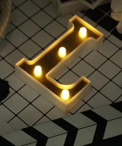 HIER_3720 Chargers & Centerpieces 6" Gold 3D Marquee Letters | Warm White 4 LED Light Up Letters | L 17 HIER_3720 Chargers & Centerpieces 6