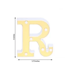 HIER_3720 Chargers & Centerpieces 6" Gold 3D Marquee Letters | Warm White 6 LED Light Up Letters | R 14 HIER_3720 Chargers & Centerpieces 6