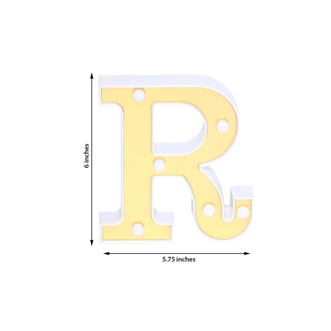 HIER_3720 Chargers & Centerpieces 6" Gold 3D Marquee Letters | Warm White 6 LED Light Up Letters | R 3 HIER_3720 Chargers & Centerpieces 6" Gold 3D Marquee Letters | Warm White 6 LED Light Up Letters | R