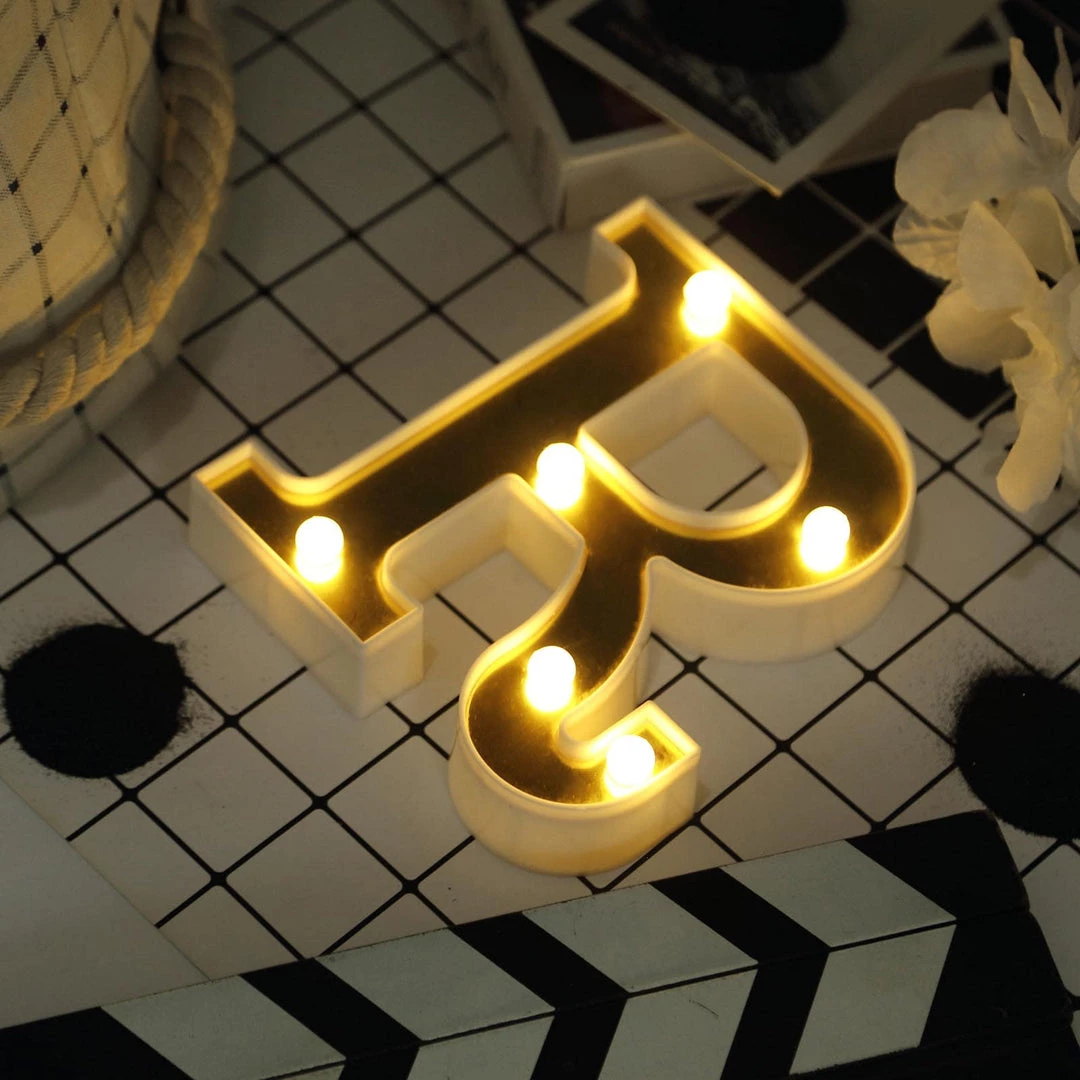 HIER_3720 Chargers & Centerpieces 6" Gold 3D Marquee Letters | Warm White 6 LED Light Up Letters | R 6 HIER_3720 Chargers & Centerpieces 6" Gold 3D Marquee Letters | Warm White 6 LED Light Up Letters | R