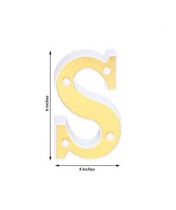 HIER_3720 Chargers & Centerpieces 6" Gold 3D Marquee Letters | Warm White 4 LED Light Up Letters | S 14 HIER_3720 Chargers & Centerpieces 6