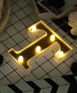 HIER_3720 6" Gold 3D Marquee Letters | Warm White 5 LED Light Up Letters | T 17 HIER_3720 6