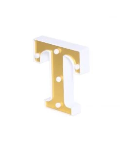 HIER_3720 6" Gold 3D Marquee Letters | Warm White 5 LED Light Up Letters | T 22 HIER_3720 6