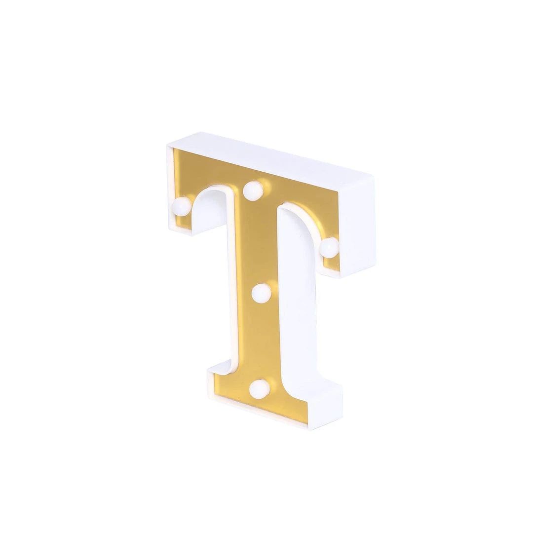 HIER_3720 6" Gold 3D Marquee Letters | Warm White 5 LED Light Up Letters | T 11 HIER_3720 6" Gold 3D Marquee Letters | Warm White 5 LED Light Up Letters | T