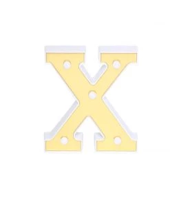 HIER_3720 Chargers & Centerpieces 6" Gold 3D Marquee Letters | Warm White 5 LED Light Up Letters | X 23 HIER_3720 Chargers & Centerpieces 6