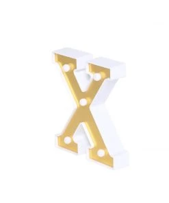 HIER_3720 Chargers & Centerpieces 6" Gold 3D Marquee Letters | Warm White 5 LED Light Up Letters | X 22 HIER_3720 Chargers & Centerpieces 6