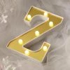 HIER_3720 6" Gold 3D Marquee Letters | Warm White 7 LED Light Up Letters | Z