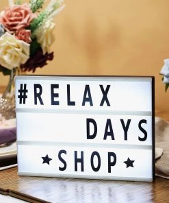 HIER_3730 192 Letters | LED Light Box, A4 Cinema Marquee Sign Personalized - Cool White Big Event Decor | Large Scale Party Props