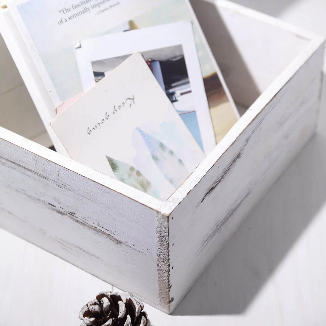 HIER_1731 Chargers & Centerpieces 2 Pack | 9" Whitewash Square Wood Planter Box Set With Plastic Liners 10 HIER_1731 Chargers & Centerpieces 2 Pack | 9" Whitewash Square Wood Planter Box Set With Plastic Liners