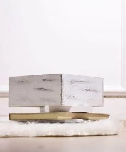 HIER_1731 Chargers & Centerpieces 2 Pack | 9" Whitewash Square Wood Planter Box Set With Plastic Liners 23 HIER_1731 Chargers & Centerpieces 2 Pack | 9