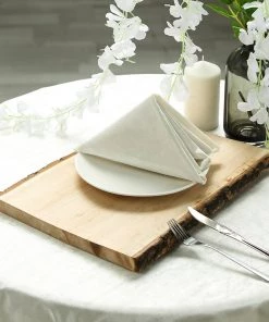 HIER_1740 16"x13" - Rustic Natural Wood Slices | Rectangular Poplar Wood Slabs Disposable Dinnerware