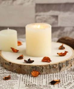 HIER_4700 9" Dia | Rustic Natural Wood Slices | Round Poplar Wood Slabs | Table Centerpieces Disposable Dinnerware