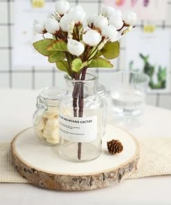 HIER_4700 9" Dia | Rustic Natural Wood Slices | Round Poplar Wood Slabs | Table Centerpieces Disposable Dinnerware