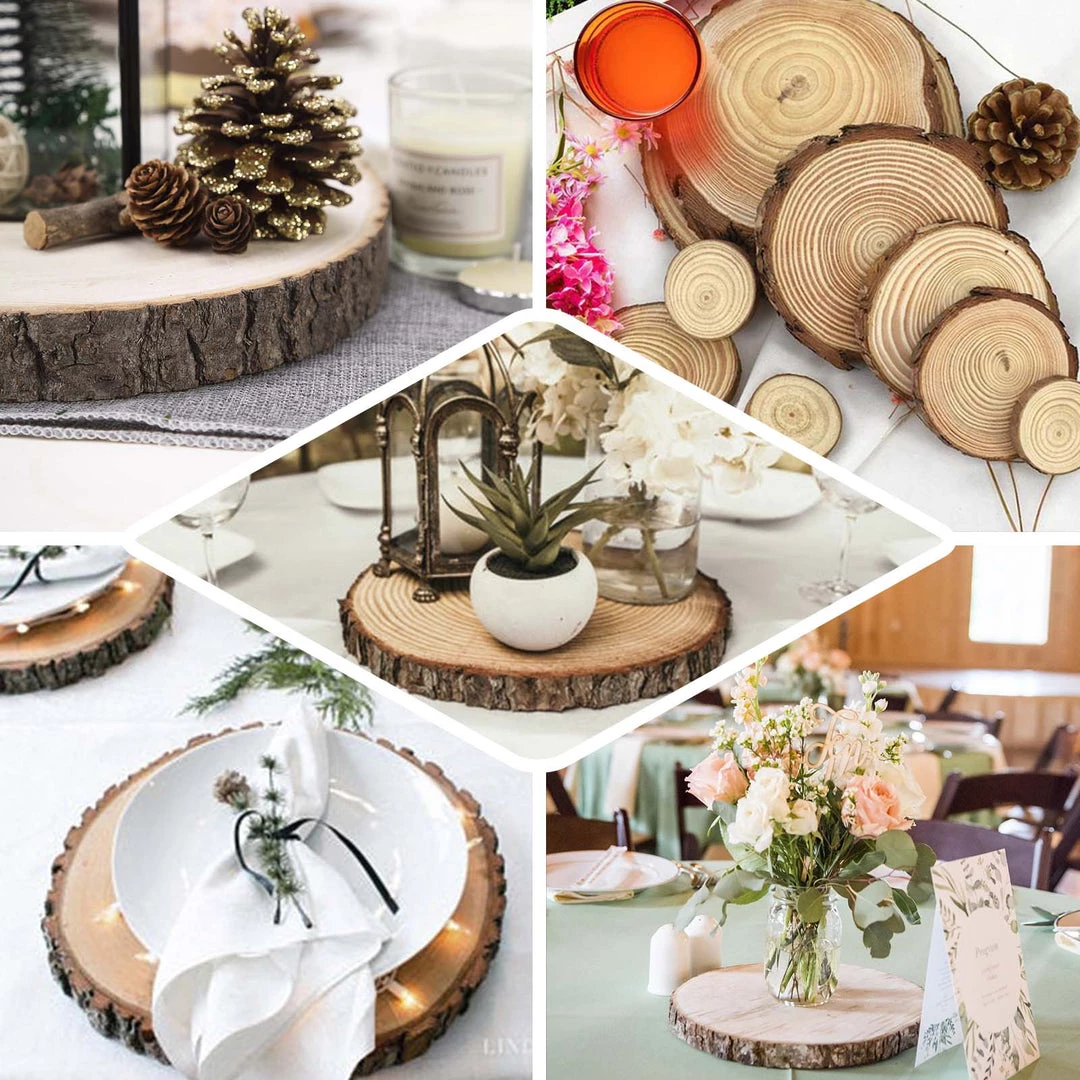 HIER_4700 5 Oz Rustic Cedar Wood Slices, Wedding Table Scatters Chargers & Centerpieces 7 HIER_4700 5 Oz Rustic Cedar Wood Slices, Wedding Table Scatters Chargers & Centerpieces