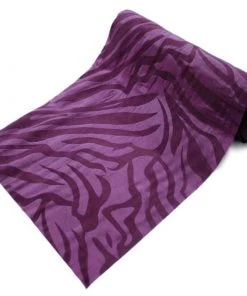 HIER_5220 12" X 10 Yards | Taffeta Fabric Roll | Zebra Print Fabric By The Yard | Zebra Fabric Animal Print - Eggplant Fabric Bolts & Bags